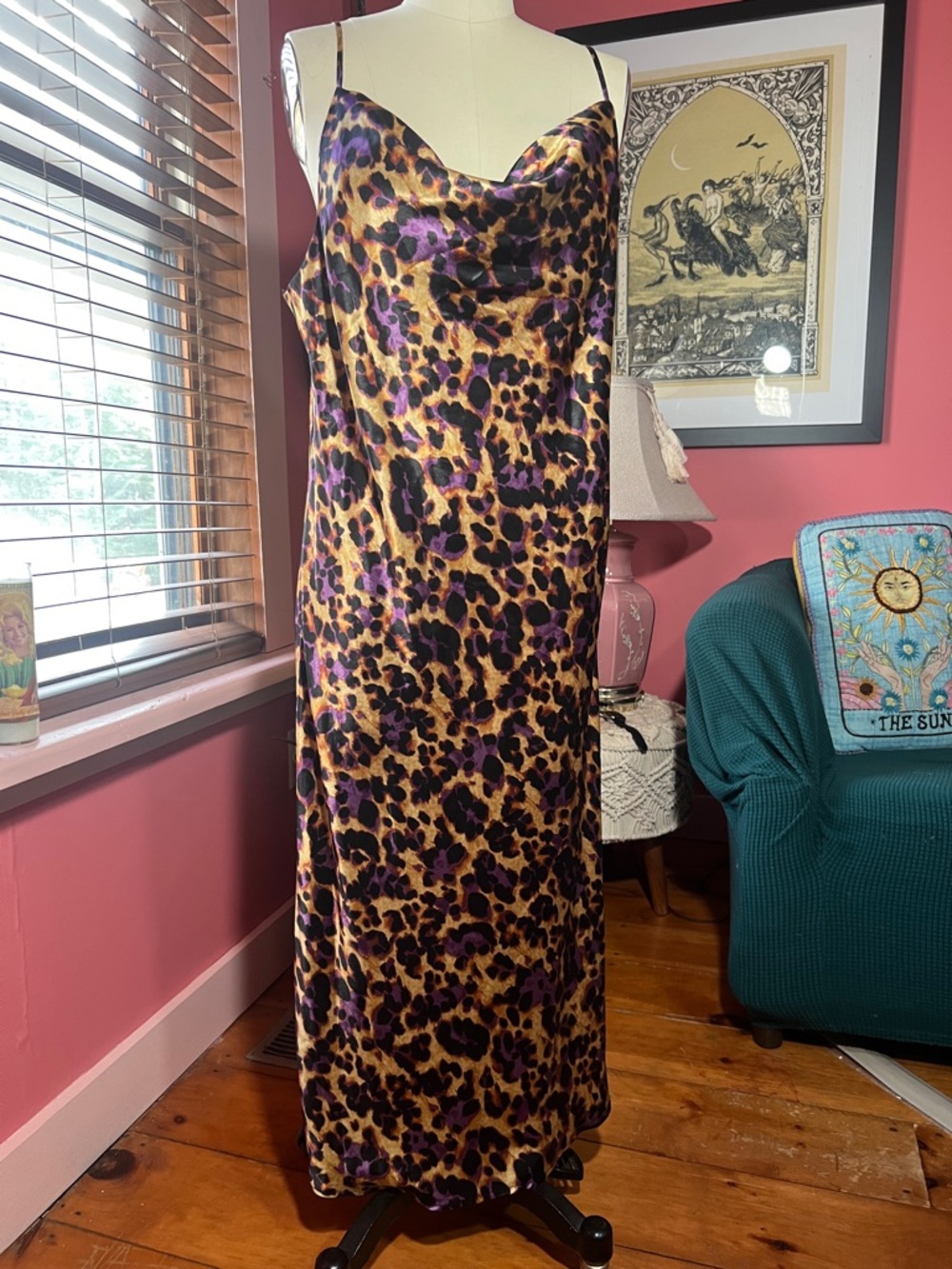 Emma & Michele Black Multi-Color Animal Print Top